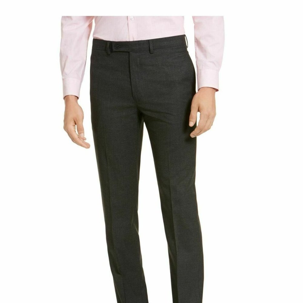 Calvin Klein Men's Gray Stretch Mini Gingham